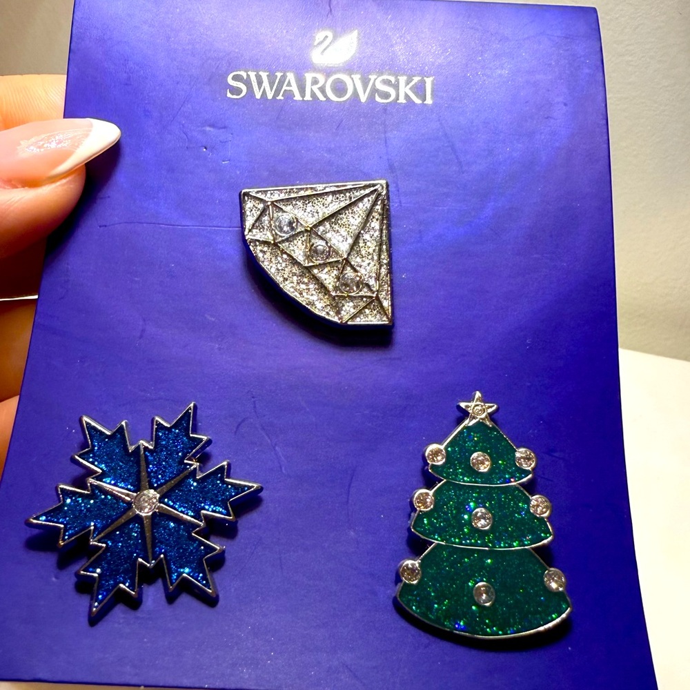 Swarovski crystal brooches pins holiday edition
